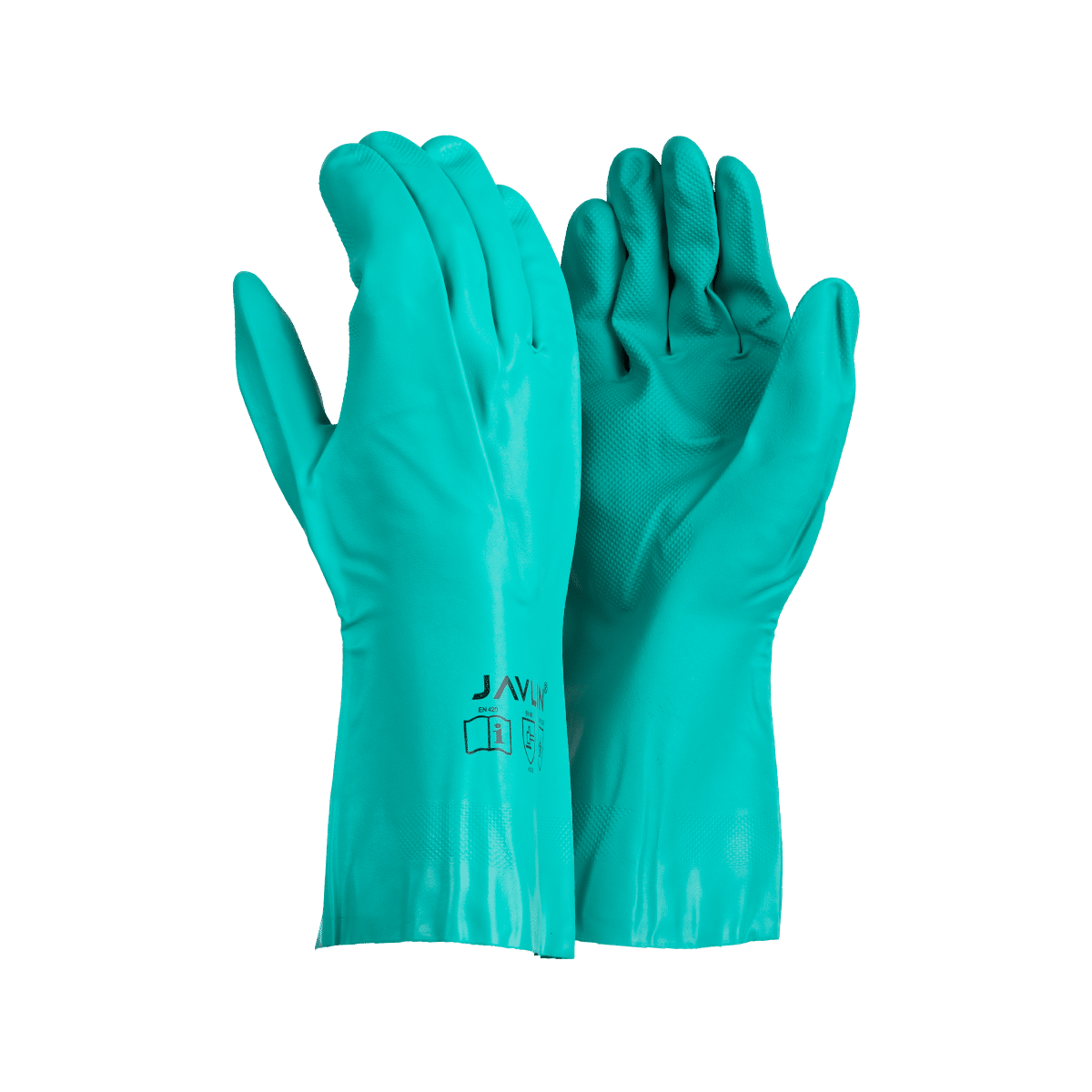 Green Nitrile Flock Lined Gloves - Javlin – Health & Safety Shopping