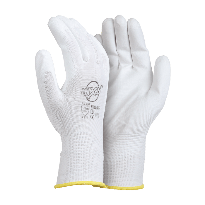 White Liner Gloves PU Coated - Javlin