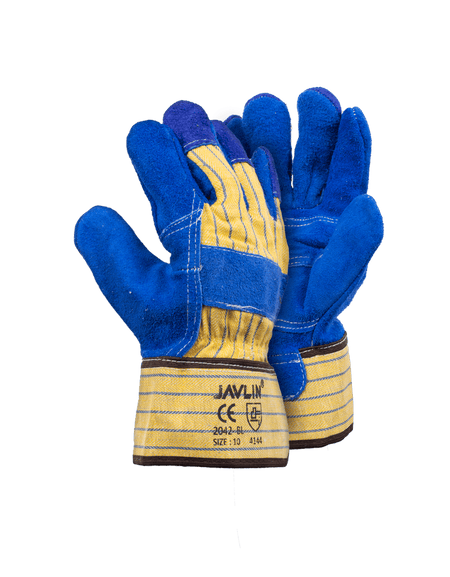 Premium Blue Leather Candy Stripe Gloves