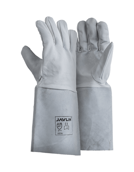 Premium White Goatskin Tig Welding Gloves – 15cm Cuff