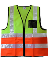 Two tone Contractor reflective jacket with ID Pouch and Zip
