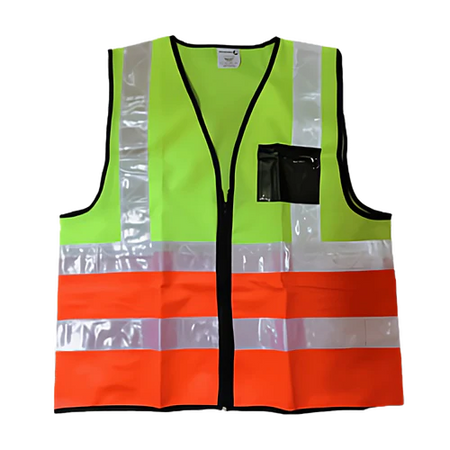 Two tone Contractor reflective jacket with ID Pouch and Zip