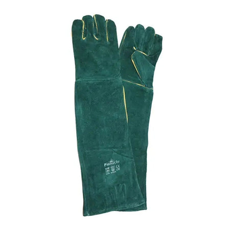 Green leather welding gloves
