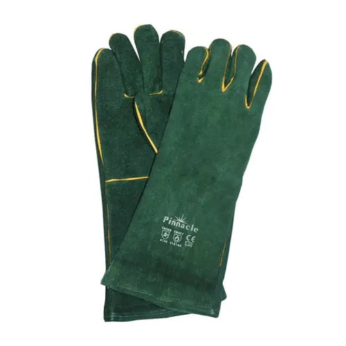 Green leather welding gloves