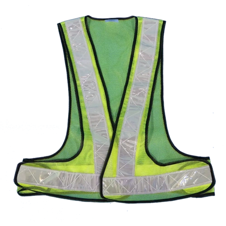 Lime reflective Bib with Velcro Mesh