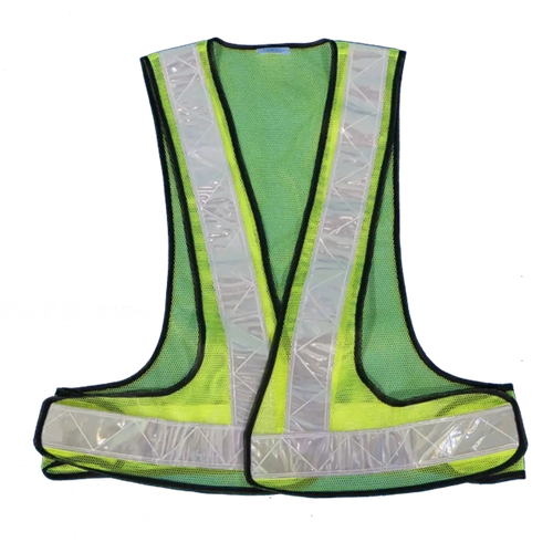 Lime reflective Bib with Velcro Mesh