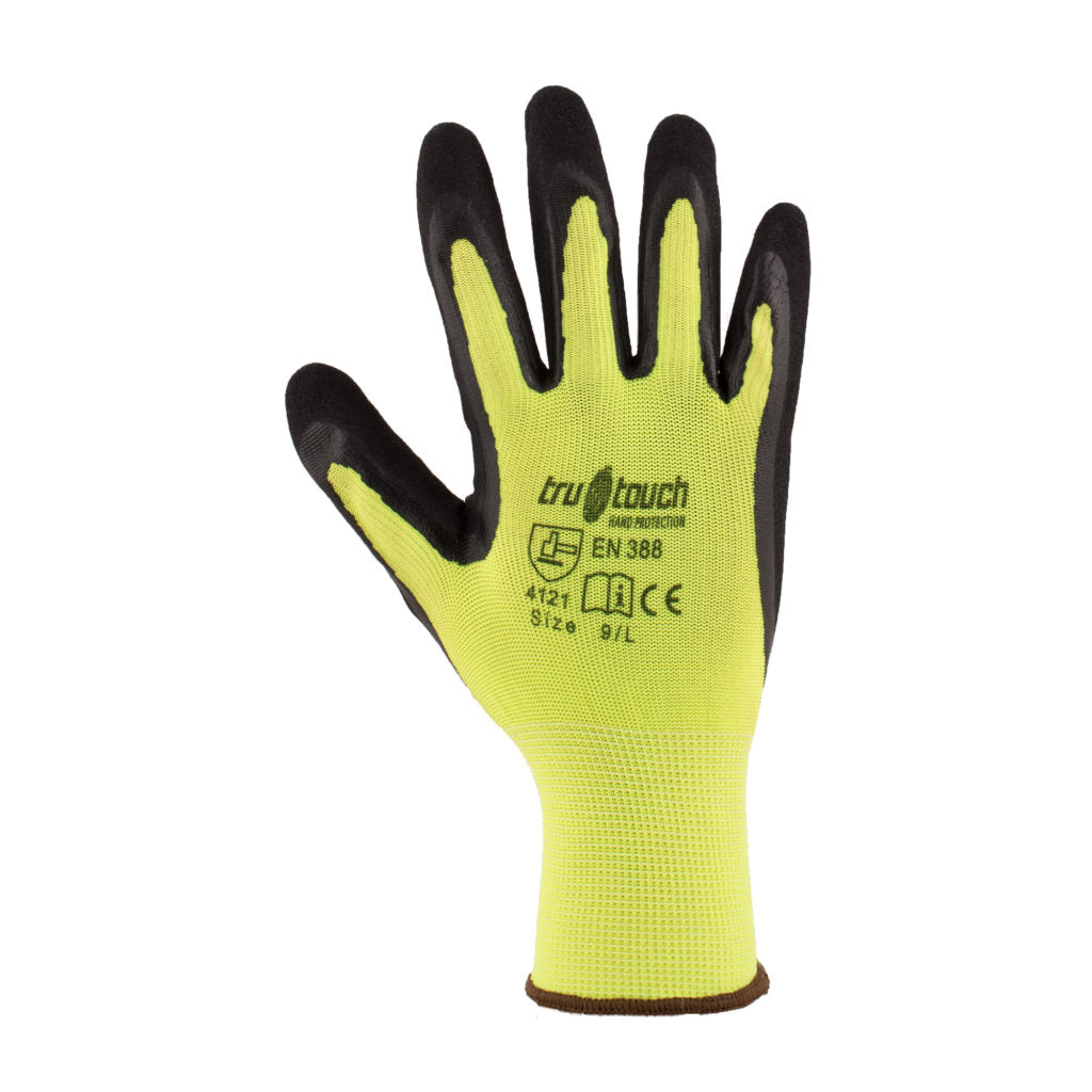 REBEL Tru Touch Hi Viz Sandy Nitrile Gloves