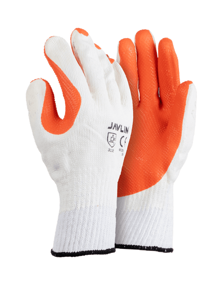 Crayfish Orange Rubber Coated Gloves - 140g - Javlin