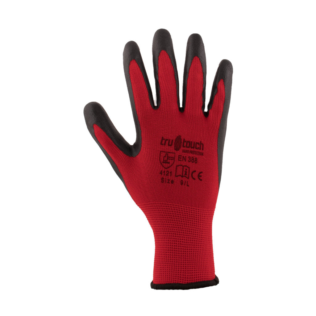 REBEL Tru Touch Red Smooth Nitrile Coated General Handling Gloves