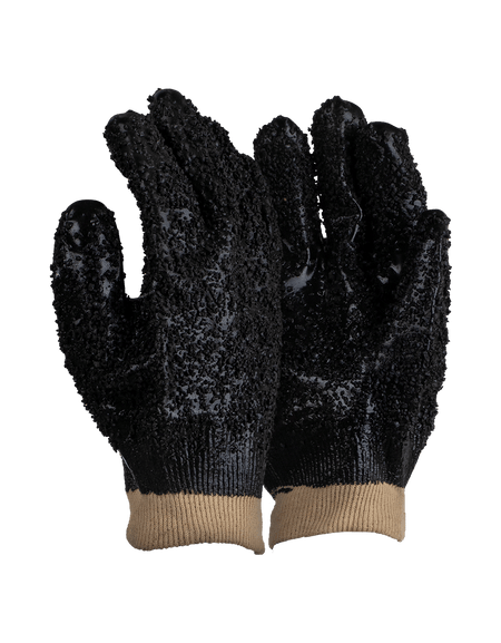 Premium Black Chip PVC Fully Granulated Gloves