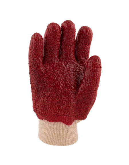 REBEL Tru Touch Red PVC Heavy Duty Gloves Rough Palm