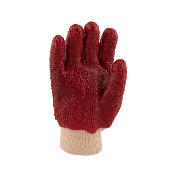 REBEL Tru Touch Red PVC Heavy Duty Gloves Rough Palm
