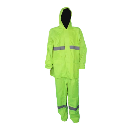 Rain suit with reflective tape - Oxford Rubberised