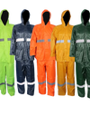 PVC Rubberised Rainsuit with Reflective Tape