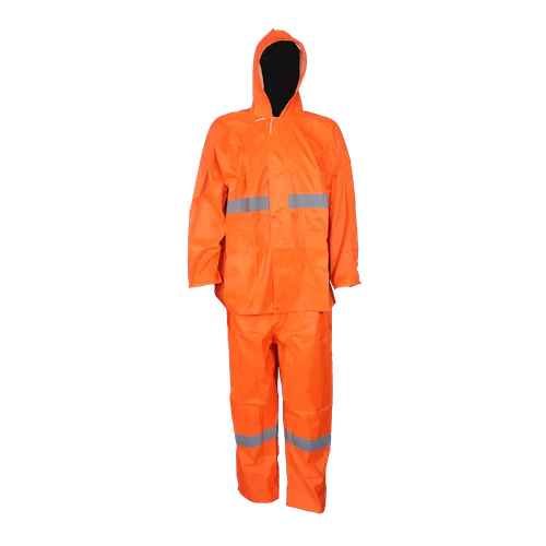 Rain suit with reflective tape - Oxford Rubberised