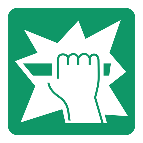 Break glass for key sign SABS - GA35