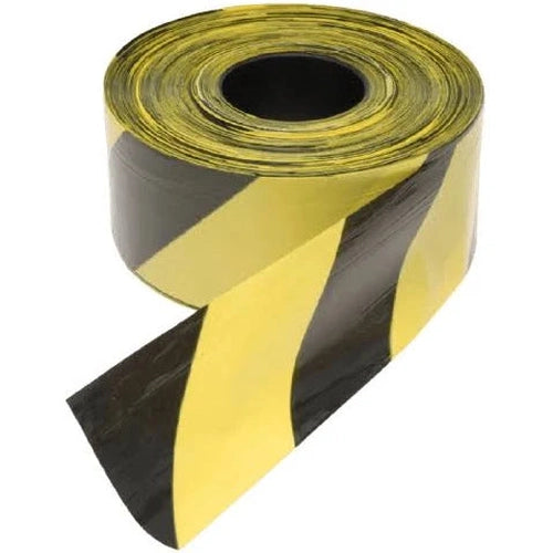 Black and yellow Barricade tape 75mm x 500M – Health & Safety Shopping