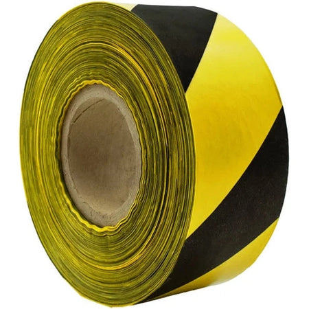 Black and yellow Barricade tape 75mm x 500M