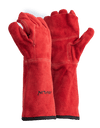 Red Leather Blanket Lined Heat Gloves – 20cm Cuff