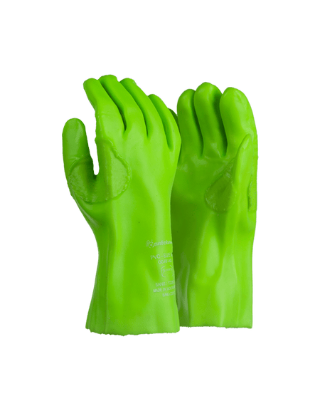 Green PVC Reinforced Gloves – 27cm - Javlin
