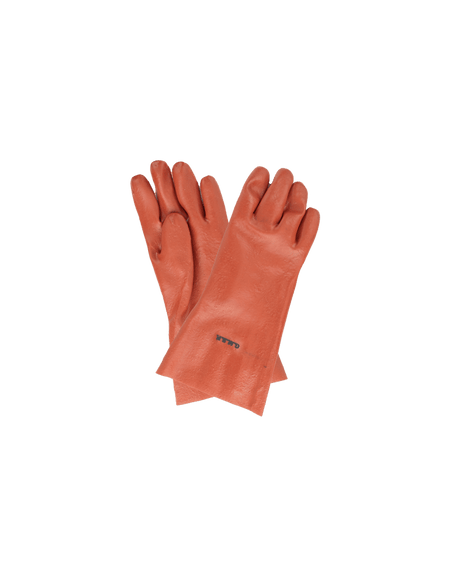 PVC Mediumweight Red/Brown Elbow Length Gloves – 40cm