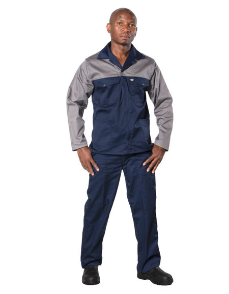 Two tone Grey and Navy Polycotton Contisuit 65/35