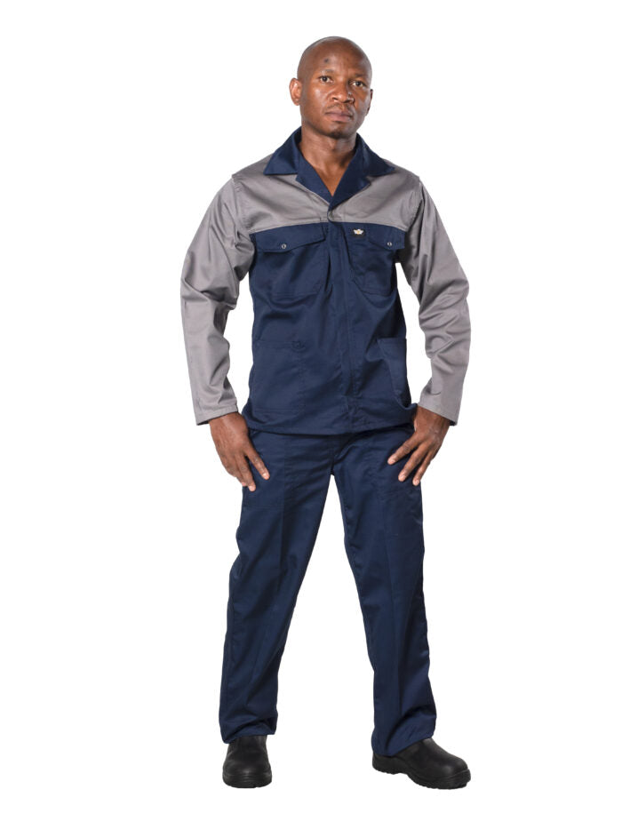 Two tone Grey and Navy Polycotton Contisuit 65/35
