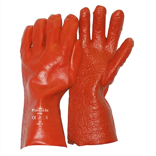 PVC Red Heavy Duty Gloves (35cm Length)