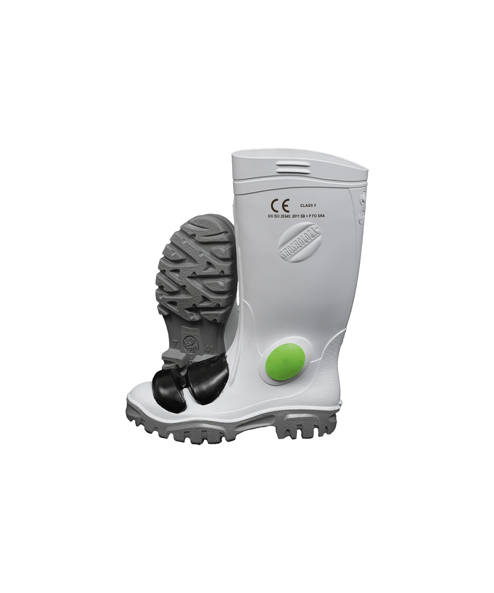 Neptun White Knee Length Heavy Duty Metaguard Steel Toe & Midsole Gumboot Shosholoza