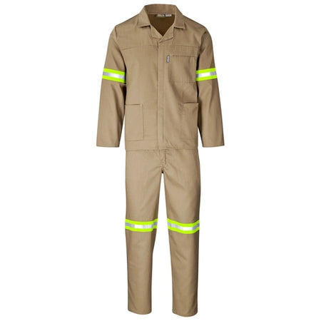 Polycotton worksuits with reflective tape - Assorted Colours
