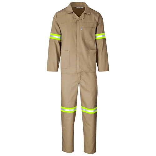 Polycotton worksuits with reflective tape - Assorted Colours