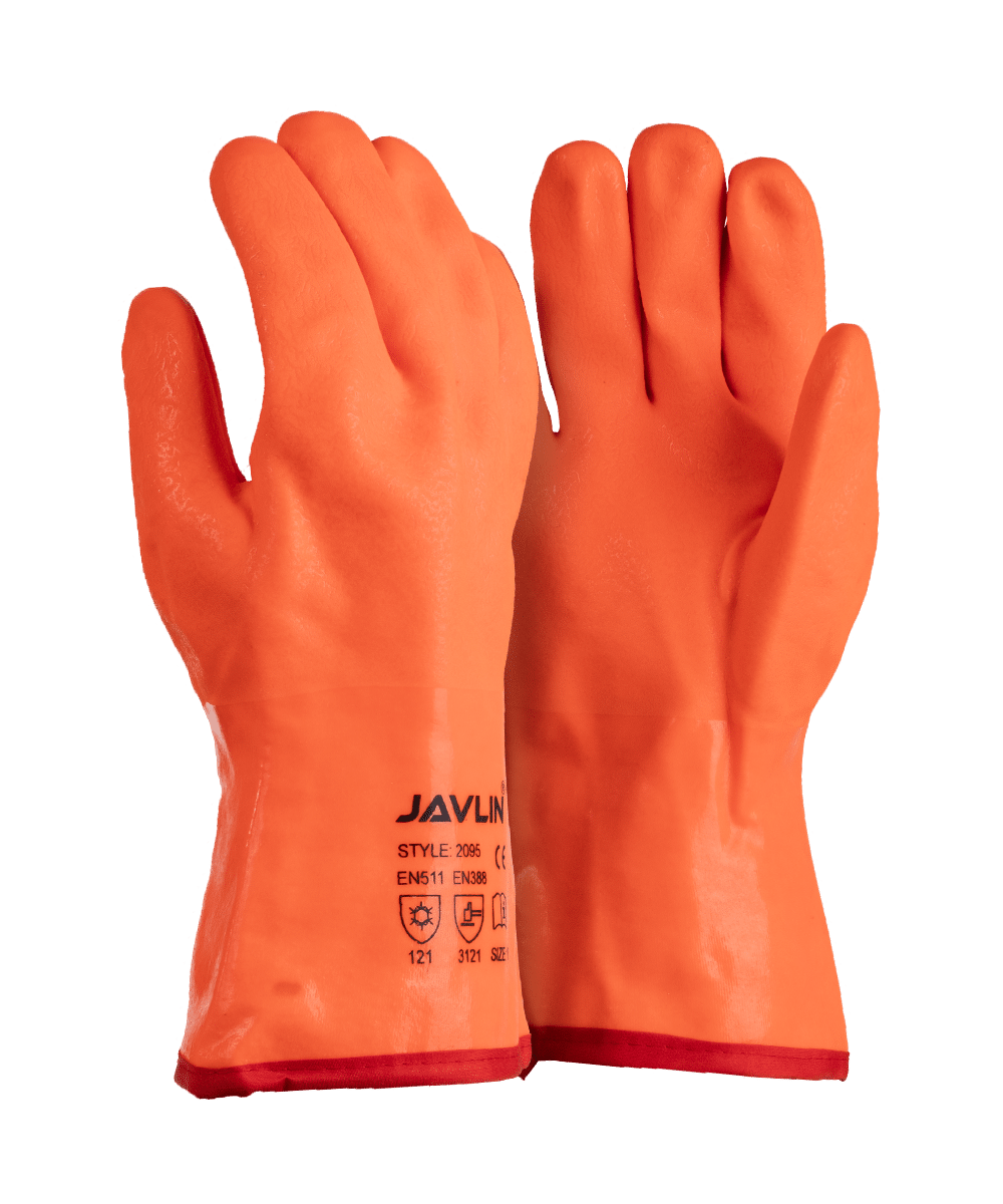 Orange PVC Insulated Freezer Gauntlet Gloves – 30cm