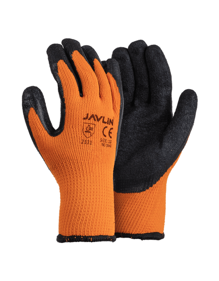 Black Crinkle Latex Coated Thermal Gloves