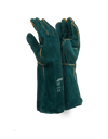 Green Leather Fully Welted Lined Gloves – 20cm Cuff