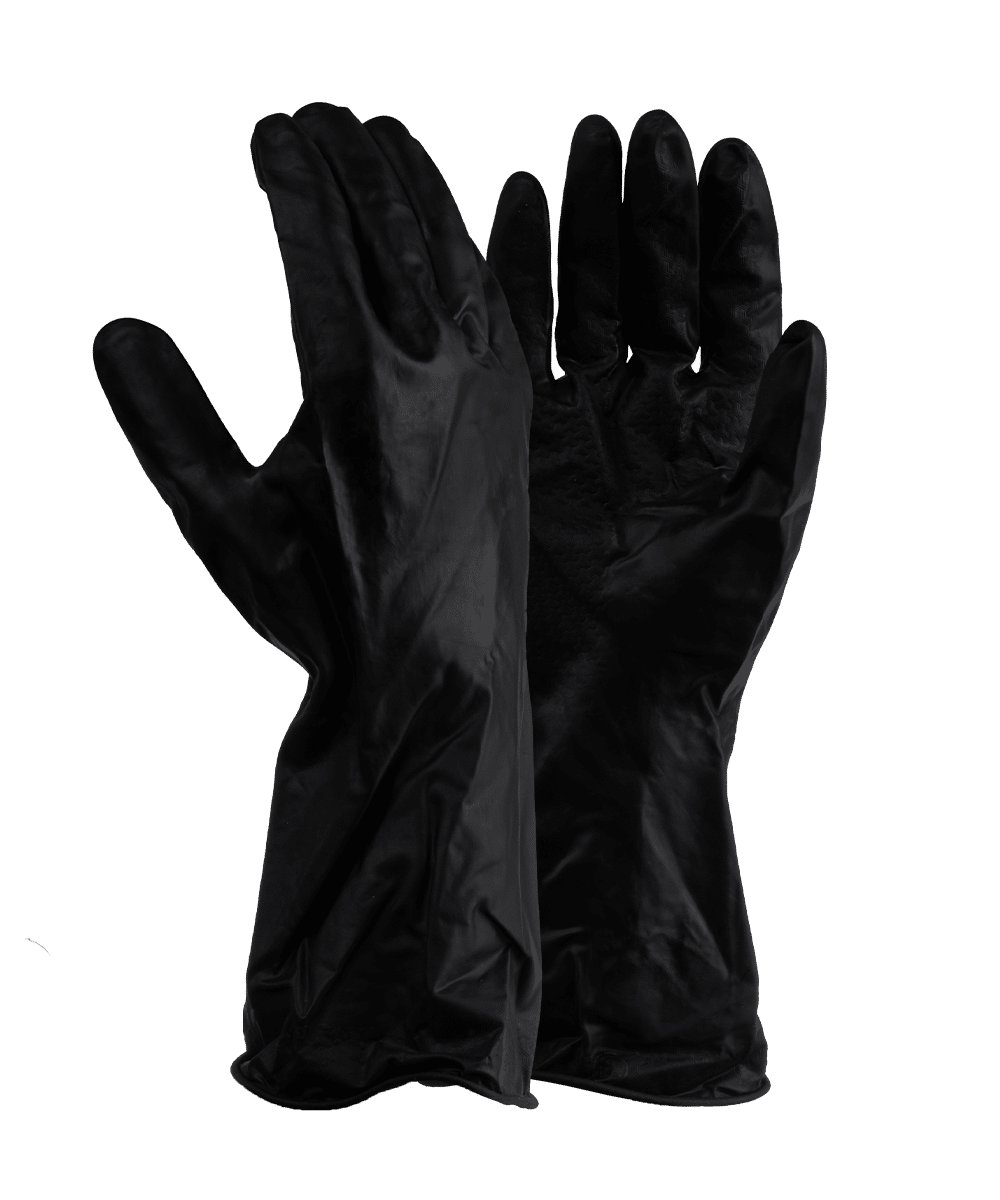 Black Latex Builders Gloves