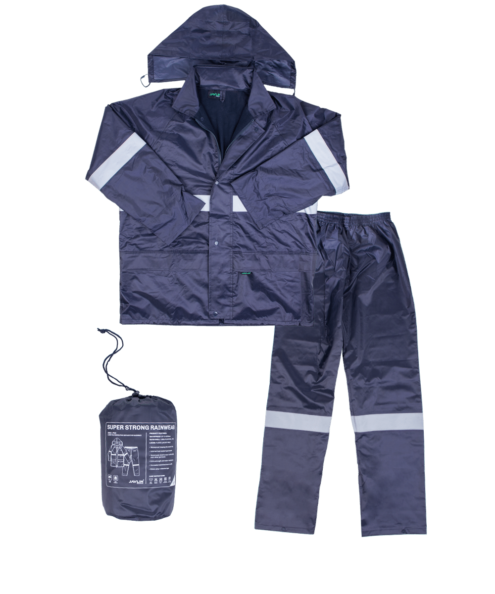 Polyester Lined PVC Reflective Rain Suit Javlin