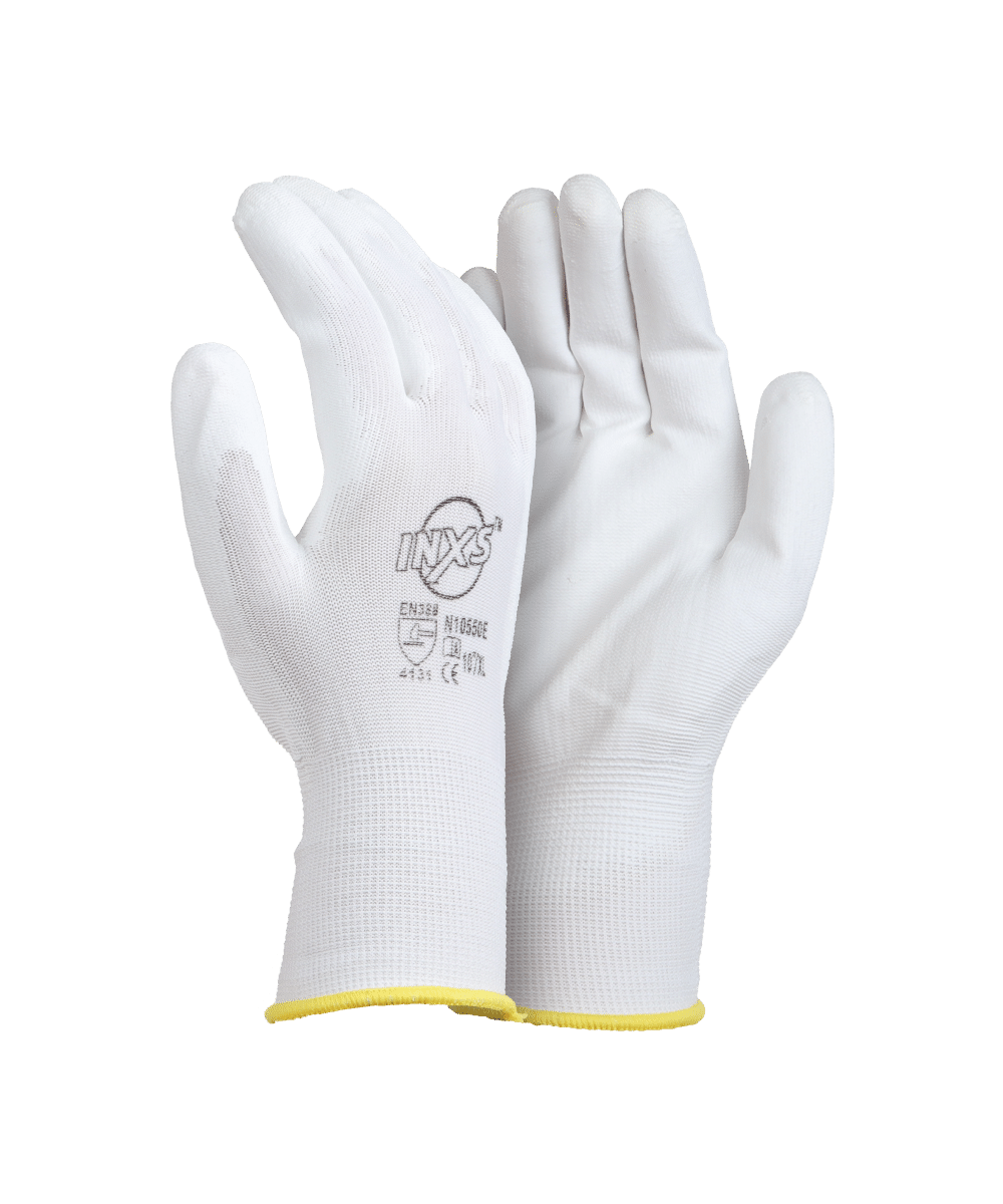 White Liner Gloves PU Coated - Javlin
