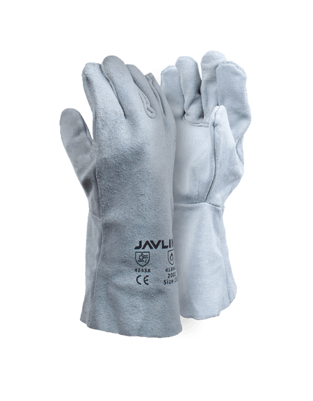 Chrome Leather Double Palm Gloves – 20cm Cuff