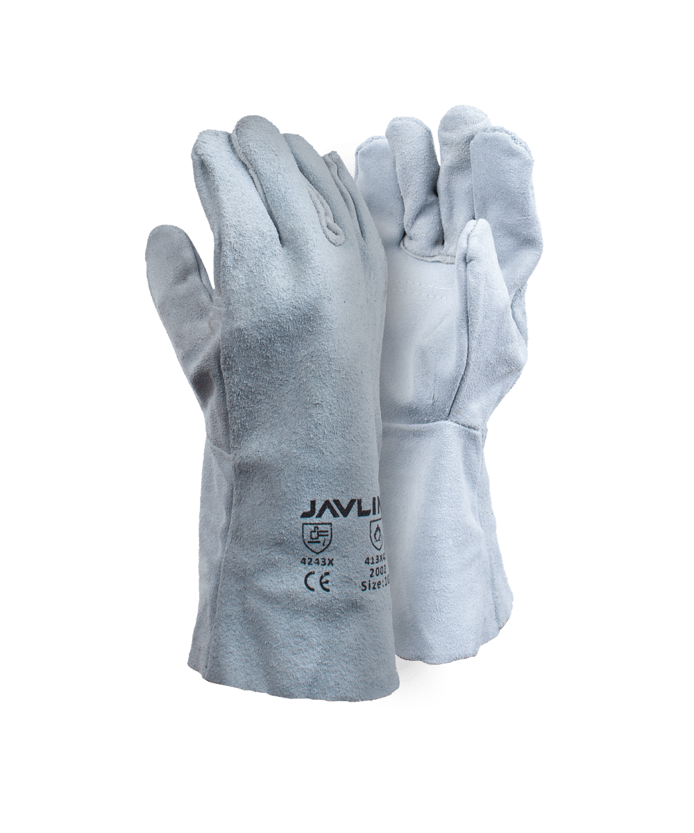 Chrome Leather Double Palm Gloves – 20cm Cuff