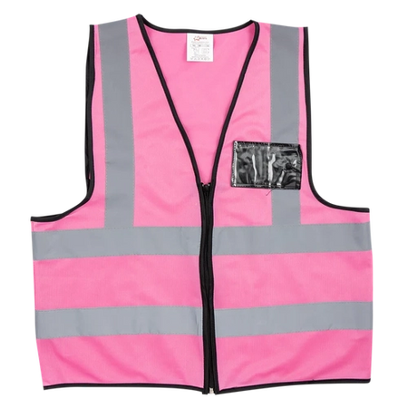 Reflective vest Contractor vest with Zip and ID pouch