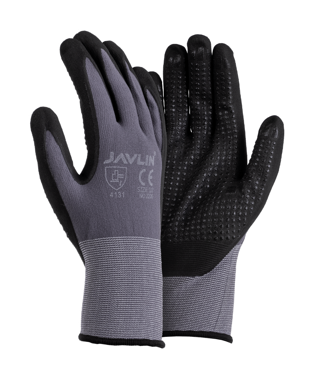 Microfoam PU Nitrile Coated Dotted Palm Flexi Gloves