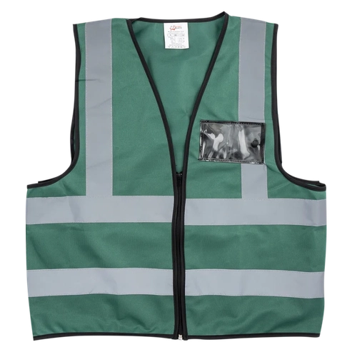Reflective vest Contractor vest with Zip and ID pouch