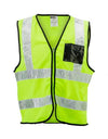 Mesh reflective vest with Zip ID pouch and PVC Tape