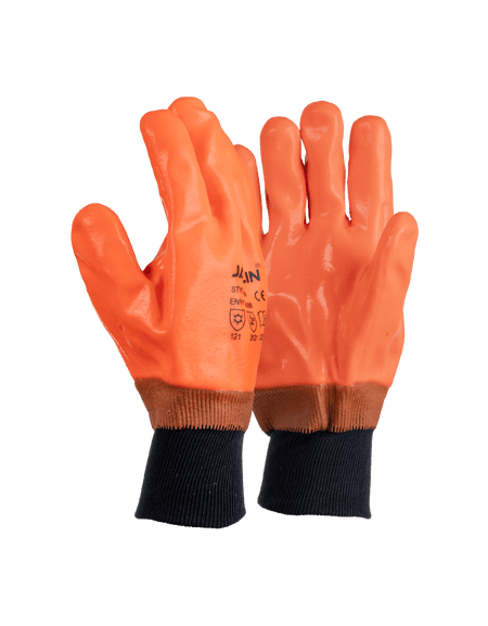 Orange PVC Freezer Knit Wrist Gloves