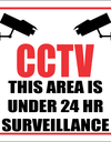 CCTV warning area under surveillance sign