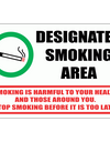 Designated smoking area sign