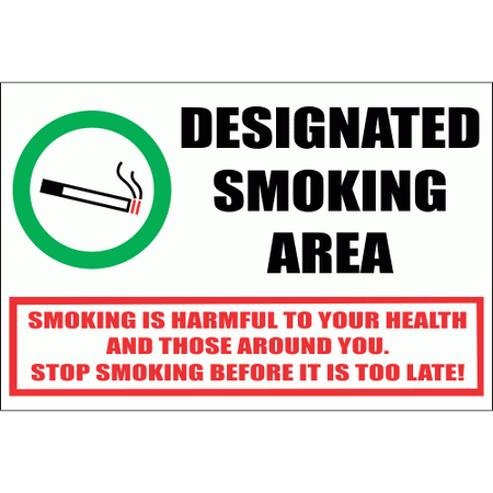 Designated smoking area sign