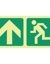 Photoluminescent (Glow in the dark) arrow up, running man safety sign SABS - E10