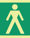 Photoluminescent (Glow in the dark) men's (male) toilet safety sign SABS - E26