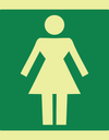 Photoluminescent (Glow in the dark)  ladies (female) toilet safety sign SABS - E27